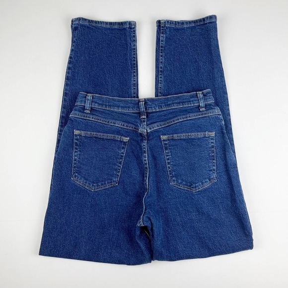 CHIC Women's Blue High Rise Medium Wash Denim Mom Straight Leg Jeans - Picture 7 of 14